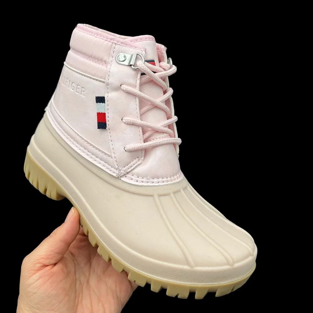 Tommy Hilfiger‎ Youth Girls Winter Duck Boot Size 5 Light Pink Lined Cozy &Warm